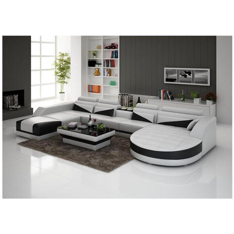 Italian design living room indoor genuine leather sofa