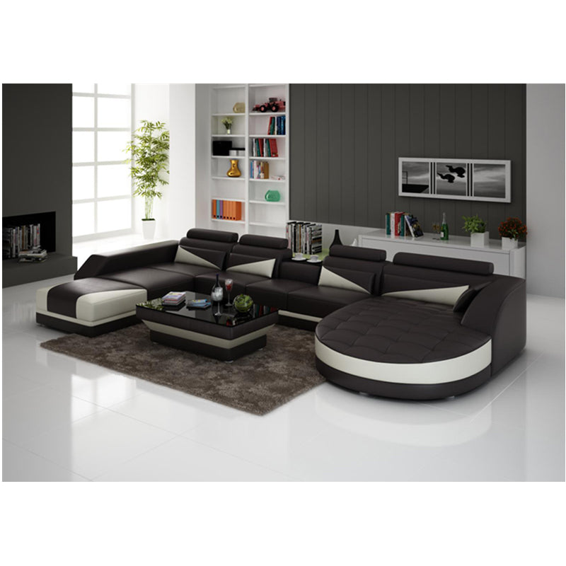 Italian design living room indoor genuine leather sofa