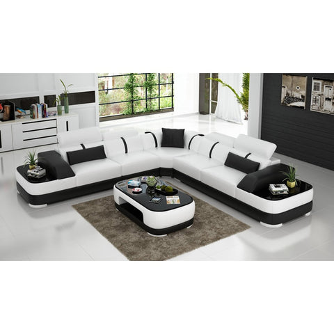 Italian design living room furniture leather recliner sofa set