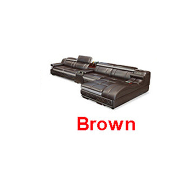 4 Seat Leather Living Room Sofa Set With Massage Function