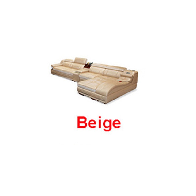 4 Seat Leather Living Room Sofa Set With Massage Function